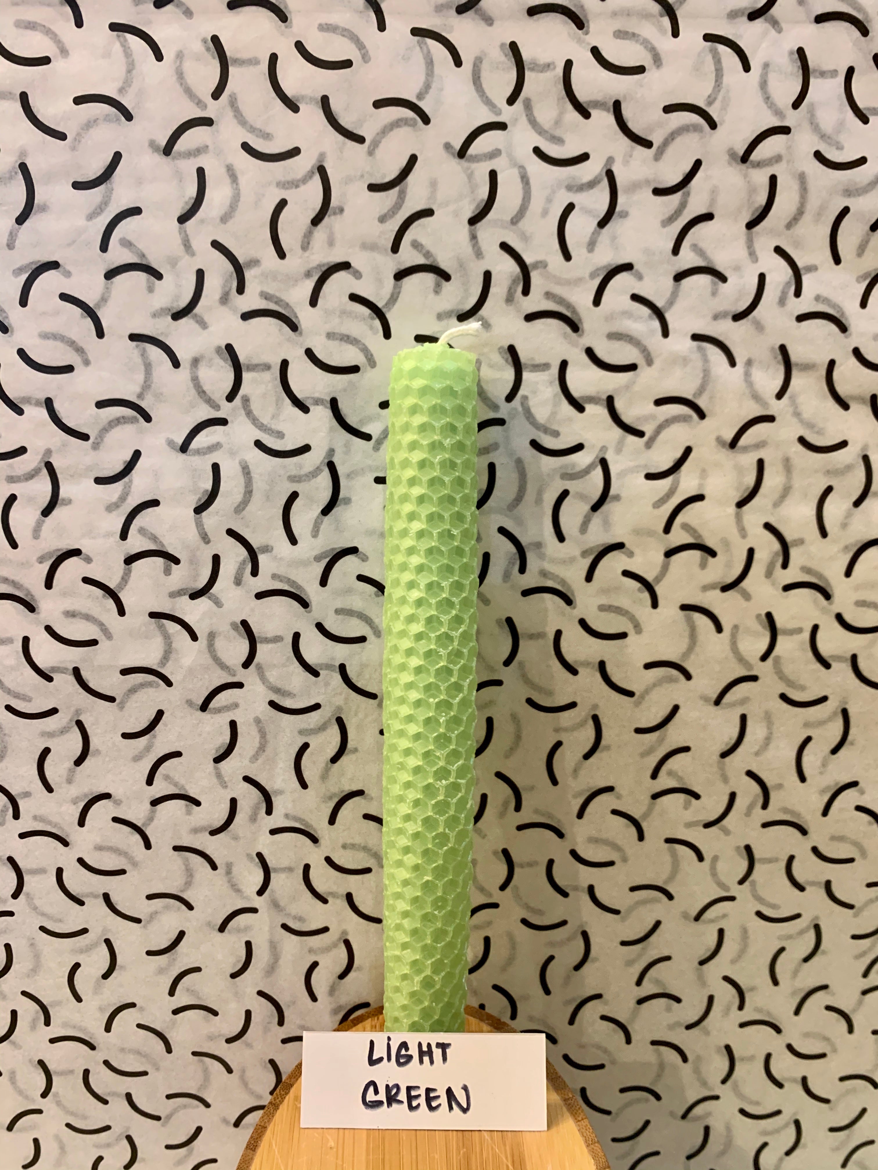 Buy light-green Hand Rolled Beeswax Taper Candles, Sold Individually