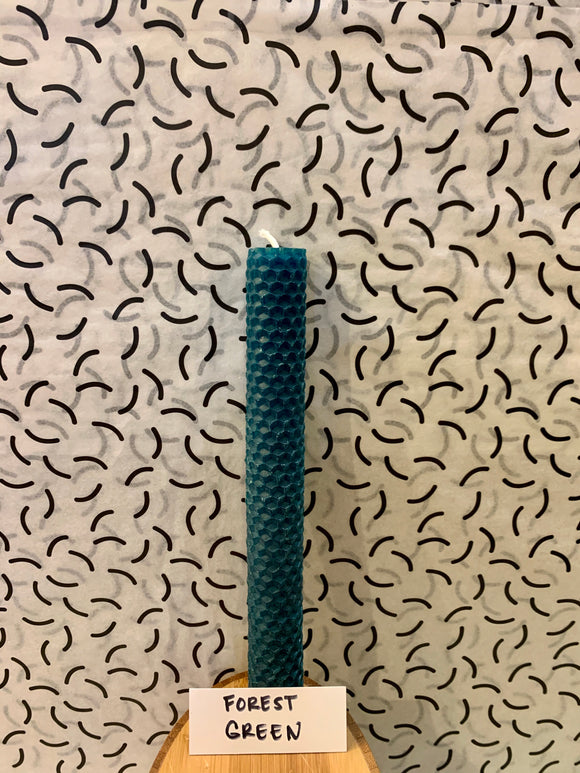 Hand Rolled Beeswax Taper Candles, Sold Individually