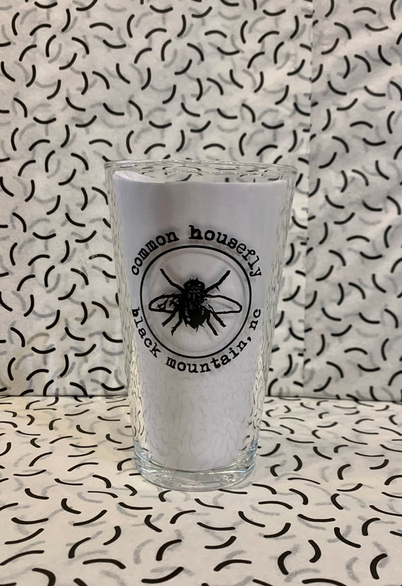 Pint Glass w/Housefly Logo