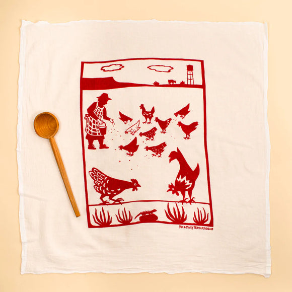 Flour Sack Dish Towel: Free Range