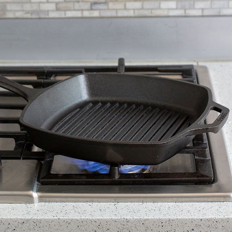 Lodge 10.5" Square Cast Iron Grill Pan-2