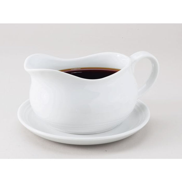 HIC Kitchen Hotel Gravy Boat with Saucer, 24oz