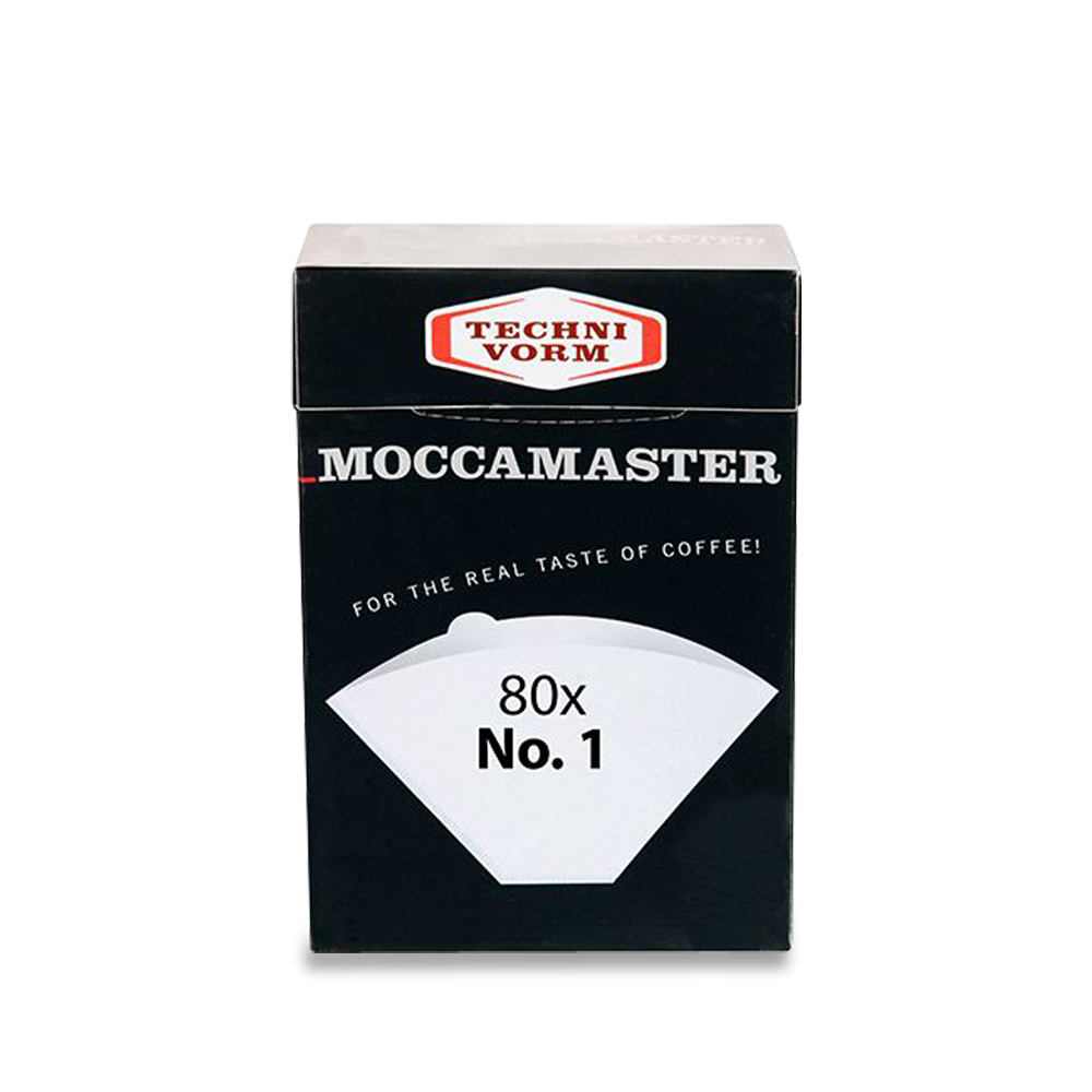 Moccamaster #1 White Paper Coffee Filters, Box of 80