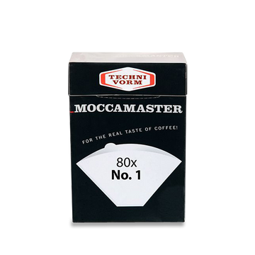 Moccamaster #1 White Paper Coffee Filters, Box of 80