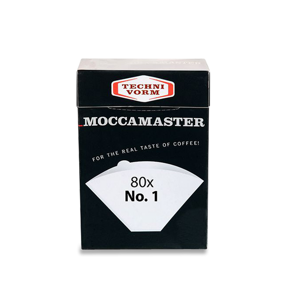 Moccamaster #1 White Paper Coffee Filters, Box of 80