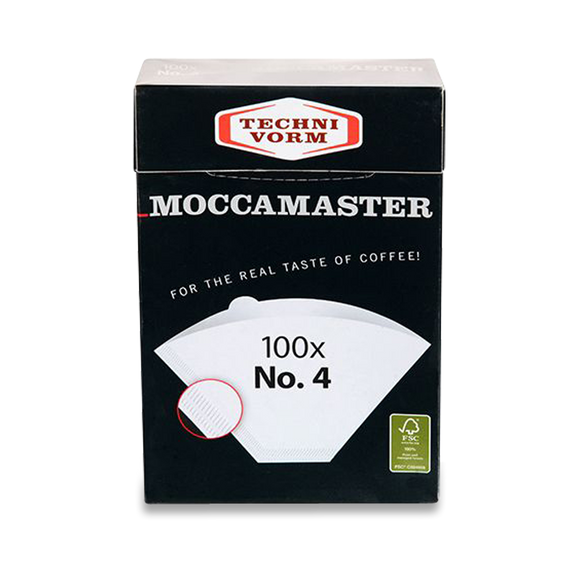 Moccamaster #4 White Paper Coffee Filters, Box of 100