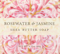 Greenwich Bay Soap, Rosewater & Jasmine, 6 oz BarGreenwich Bay Shea Butter Lotion, Rosewater & Jasmine, 2 oz