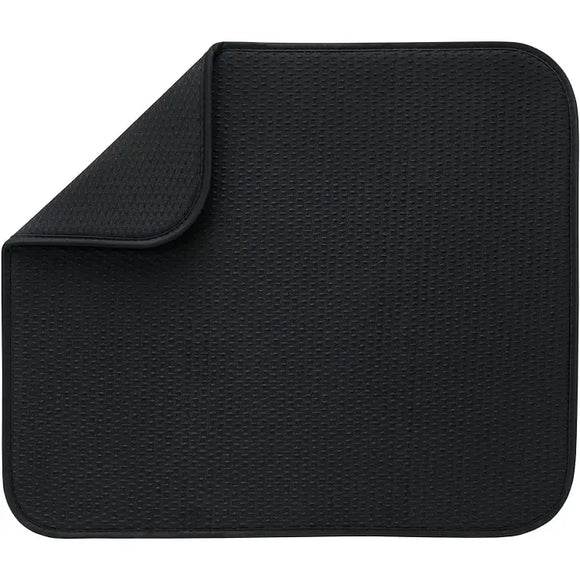 Envision Home Dish Drying Mat, Black, 16x18