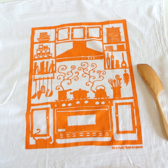 Flour Sack Towel: Kitchen:Orange