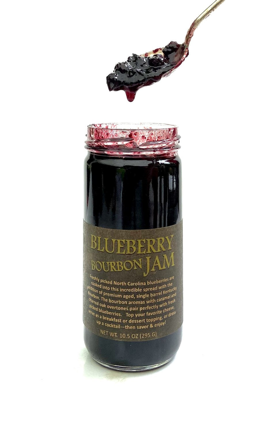 Copper Pot & Wooden Spoon Bourbon Blueberry Jam