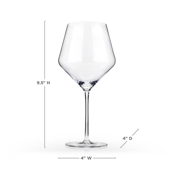 Viski Angled Crystal Burgundy Glasses, set of 2