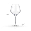 Viski Angled Crystal Burgundy Glasses, set of 2-4