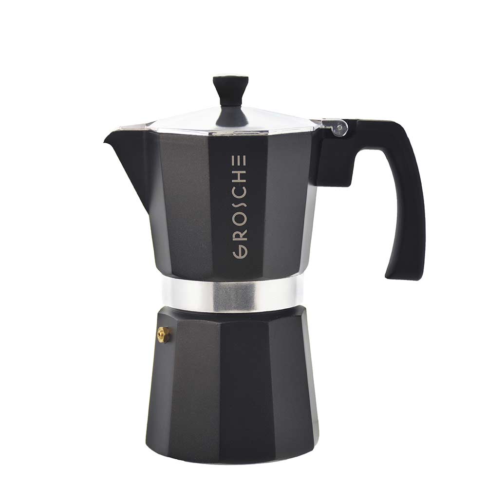 Grosche Milano Stone Stovetop Espresso Coffee Maker, Black, Multiple Sizes