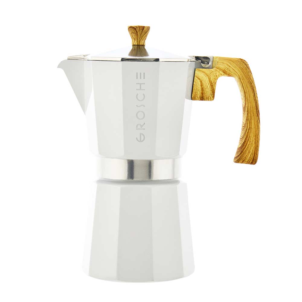 Grosche Milano Stovetop Espresso Coffee Maker, White, Multiple Sizes