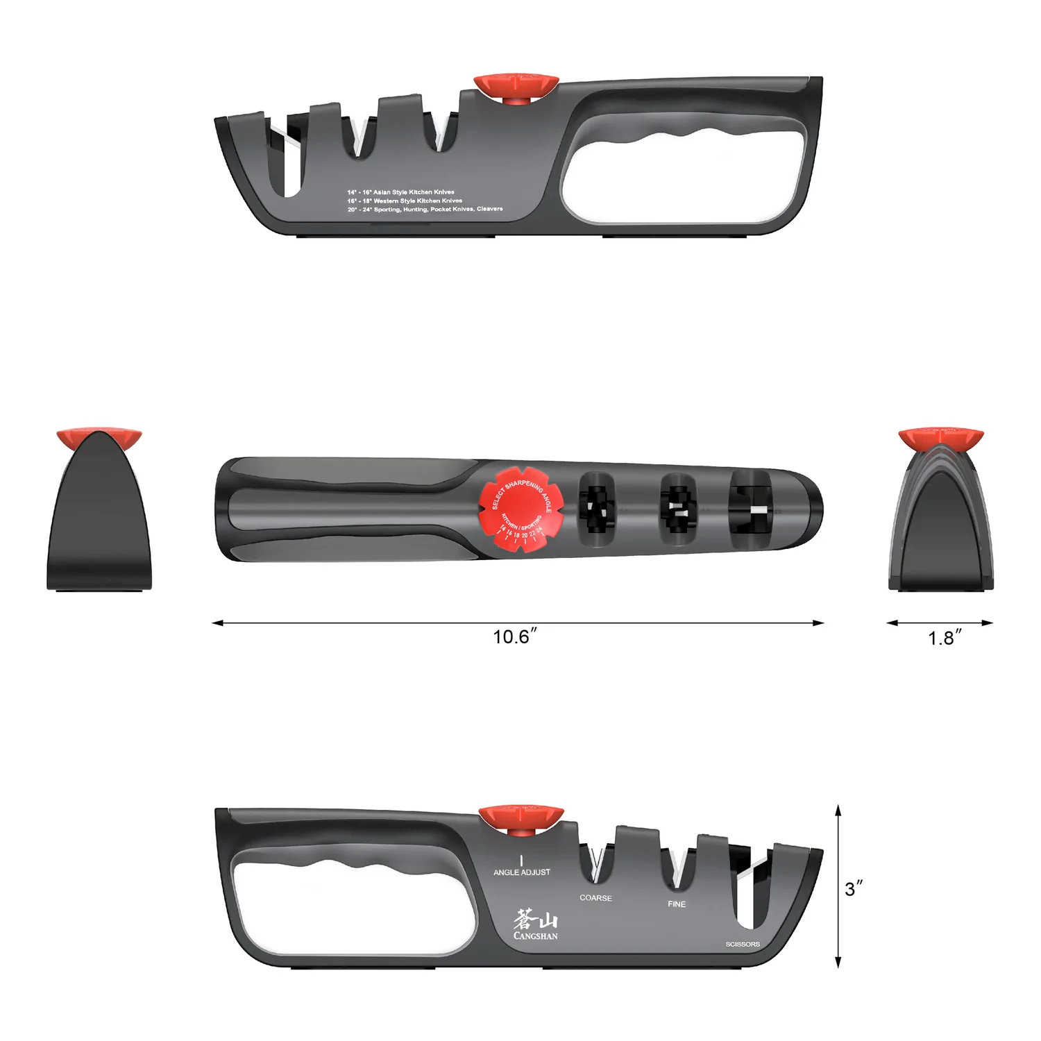 Cangshan 3-Stage Adjustable Knife + Scissor Sharpener