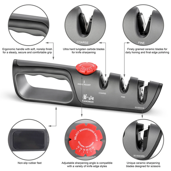 Cangshan 3-Stage Adjustable Knife + Scissor Sharpener