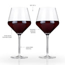 Viski Angled Crystal Burgundy Glasses, set of 2-3